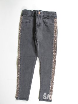 Džínové kalhoty pro holky šedé  secondhand