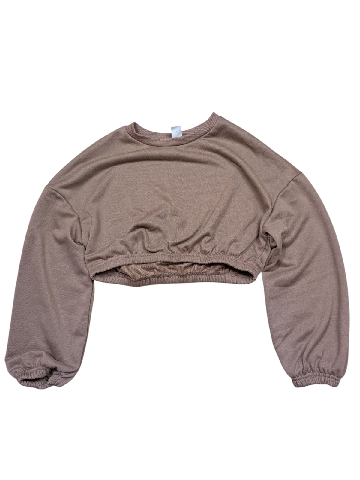 Hnědá crop mikina slabší pro holky secondhand Shein