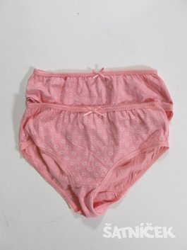 2x kalhotky bílo růžové outlet 
