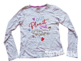 Šedé triko s nápisem pro holky dlouhý rukáv secondhand Primark