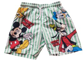 Zeleno bílé plavkové kraťasy Mickey pro kluky secondhand