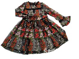 Černé průhledné šaty s kytičkami secondhand