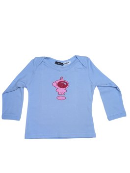 Modré tričko s obrázkem a dlouhým rukávem secondhand Brand