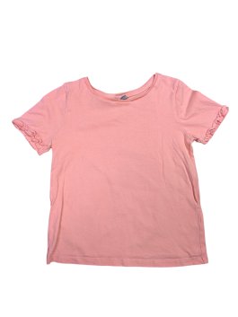 Světle růžové triko s volánky pro holky secondhand girlswear
