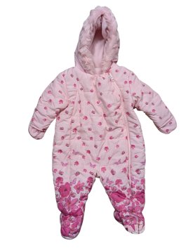 Světle růžové zimní dupačky s kytičkami pro holky secondhand Nutmeg