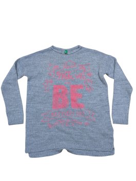 Šedý svetr s nápisem pro holky secondhand 