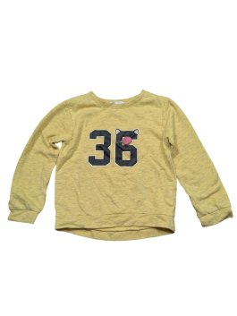 Žlutá mikina žíhaná s obrázky pro holky secondhand H&M