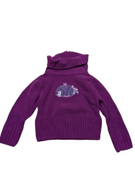 Fialový svetr s rolákem pro holky secondhand lupilu